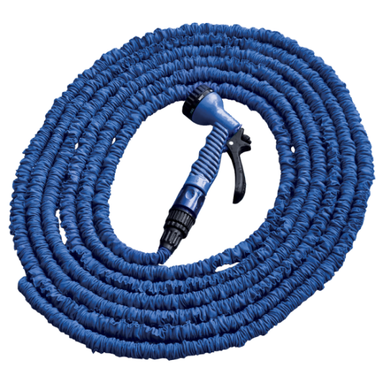 Flexibilná, zmršťovacej záhradnej hadice 10m-30m s postrekovačom - modrá TRICK HADICA