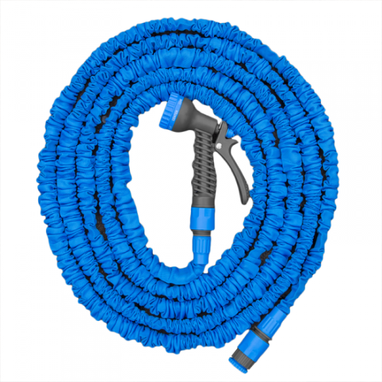 Flexibilná, zmršťovacej záhradnej hadice 7,5m-22m s postrekovačom - modrá TRICK HADICA