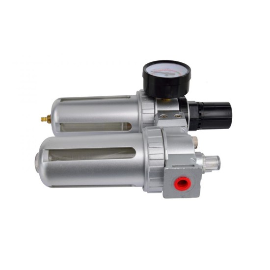 Regulátor tlaku 1 MPa s filtrom a manometrom a amm. oleje 1/4
