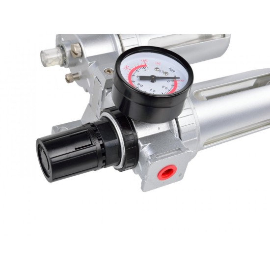 Regulátor tlaku 1 MPa s filtrom a manometrom a amm. oleje 1/4