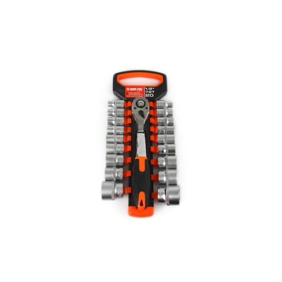 Sada nástrčných súprav 19ks 1/2" 8-32mm MAR-POL Sada nástrčných súprav 19ks 1/2" 8-32mm MAR-POL