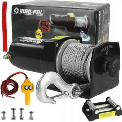 Elektrický lanový navijak 12V 1t (2000lbs - 907kg) MAR-POL