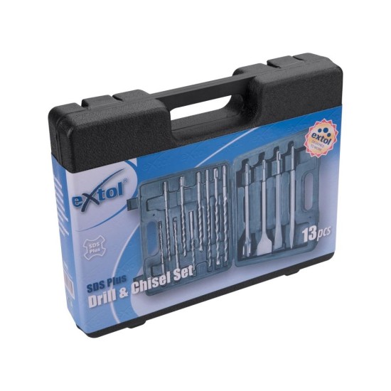 Vŕtačky a sekáče SDS PLUS 13ks EXTOL CRAFT