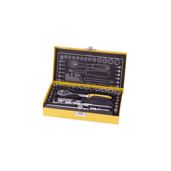 Súprava zásuviek 1/4"-33 ks