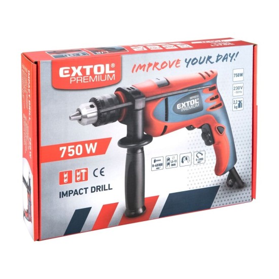 Príklepová vŕtačka 750W, HD 750 CA, EXTOL PREMIUM