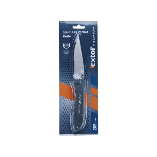 Zatvárací nôž, nehrdzavejúca oceľ, 205/115mm, EXTOL PREMIUM Zatvárací nôž, nehrdzavejúca oceľ, 205/115mm, EXTOL PREMIUM