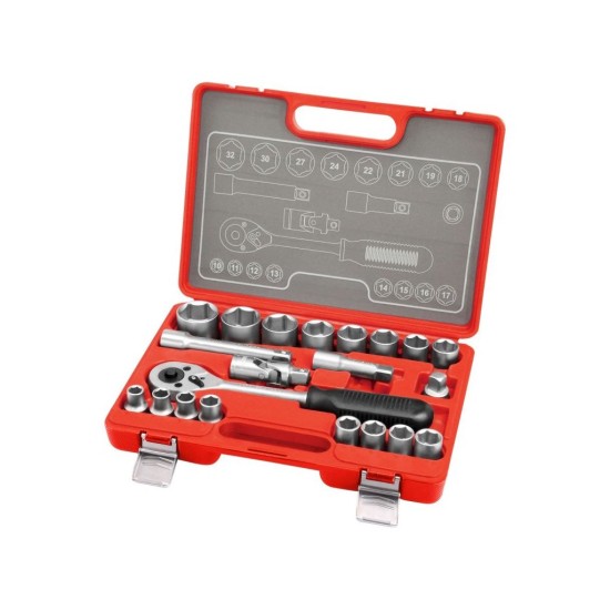 Nástrčná hlava, sada 21ks, 1/2", CrV, EXTOL PREMIUM