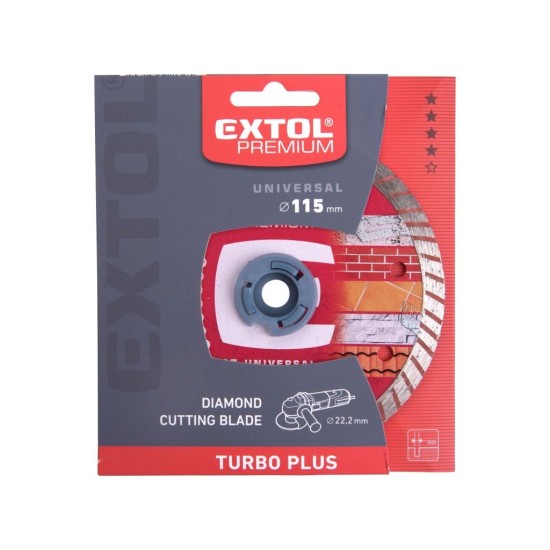 Diamantový rezací kotúč turbo plus, 115x22,2mm, EXTOL PREMIUM Diamantový rezací kotúč turbo plus, 115x22,2mm, EXTOL PREMIUM