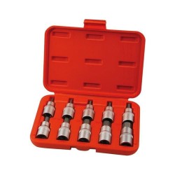 Nástrčná hlava 1/2", HEX 3-17mm, sada 10ks, S2, EXTOL PREMIUM