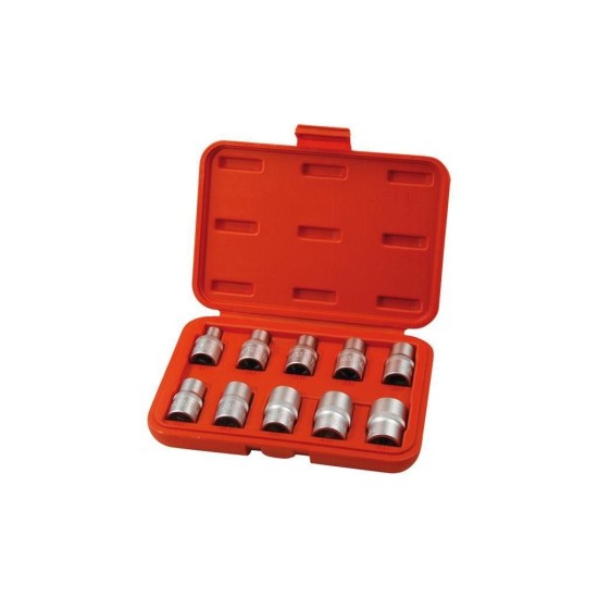 Vnútorná nástrčná hlava TORX, sada 10ks, 1/2"x38mm EXTOL PREMIUM