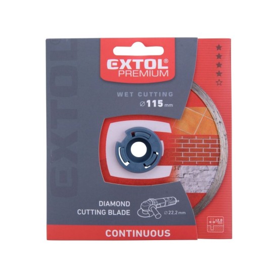 Diamantový rezací kotúč po celom obvode, 115x22,2mm, EXTOL PREMIUM Diamantový rezací kotúč po celom obvode, 115x22,2mm, EXTOL PREMIUM