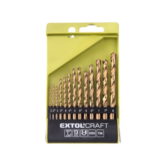 Vŕtačky do kovu, sada 13ks, EXTOL CRAFT