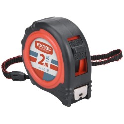 Výsuvný meter, 2 m, šírka popruhu 16 mm, gumový kryt, EXTOL PREMIUM Výsuvný meter, 2 m, šírka popruhu 16 mm, gumový kryt, EXTOL PREMIUM