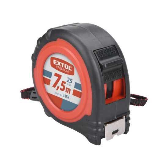 Zvinovací meter 7,5 m, šírka popruhu 25 mm, guma. balenie, EXTOL PREMIUM Zvinovací meter 7,5 m, šírka popruhu 25 mm, guma. balenie, EXTOL PREMIUM