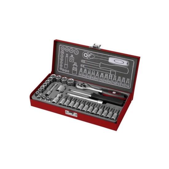 Nástrčné a zásuvné hlavice, sada 31ks, 1/4", 61CrV5, FORTUM (4700003) Nástrčné a zásuvné hlavice, sada 31ks, 1/4", 61CrV5, FORTUM (4700003)