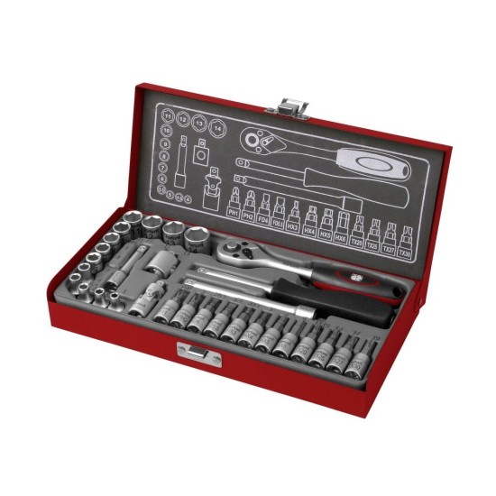 Nástrčné a zásuvné hlavice, sada 31ks, 1/4", 61CrV5, FORTUM (4700003) Nástrčné a zásuvné hlavice, sada 31ks, 1/4", 61CrV5, FORTUM (4700003)