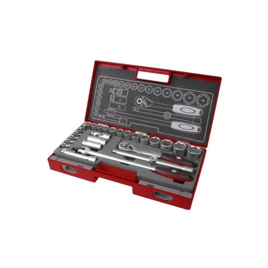 Nástrčná hlava, sada 27ks, 1/2", 61CrV5, FORTUM (4700014)