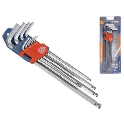 Predĺžené imbusové kľúče, sada 9 ks, CrV, EXTOL PREMIUM Predĺžené imbusové kľúče, sada 9 ks, CrV, EXTOL PREMIUM
