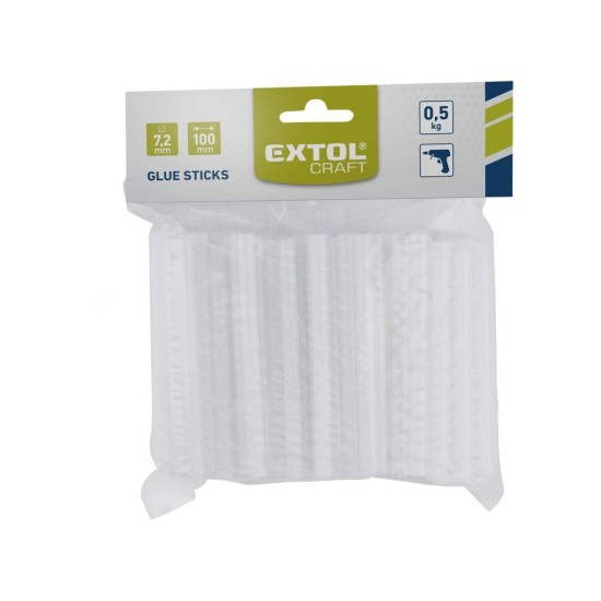 Priehľadné tavné tyčinky, 7,2 x 100 mm, 0,5 kg, EXTOL CRAFT
