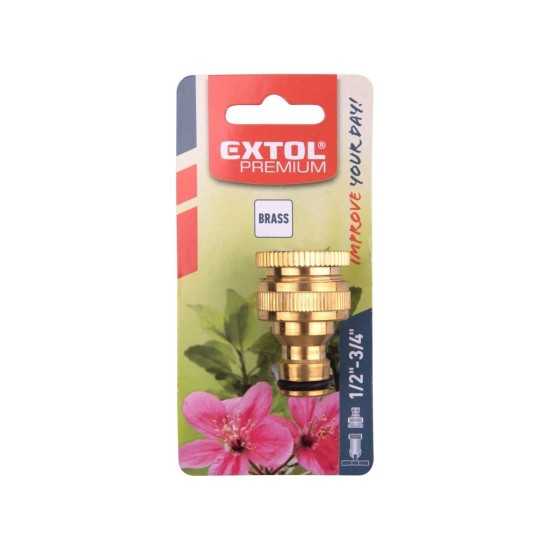 Prípojka na kohútik, 1/2"-3/4", mosadz, EXTOL PREMIUM