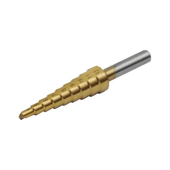 Stupňovitá vŕtačka, 4-32/2mm, 15 otvorov, stopka 10mm, dĺžka 101mm, TiN, EXTOL CRAFT