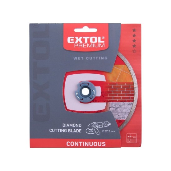 Diamantový rezací kotúč po celom obvode, 230x22,2mm, rezanie za mokra, EXTOL PREMIUM