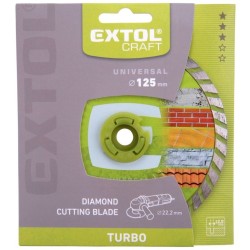 Diamantový rezací kotúč turbo, 125x22,2mm, rezanie za sucha a za mokra, EXTOL CRAFT Diamantový rezací kotúč turbo, 125x22,2mm, rezanie za sucha a za mokra, EXTOL CRAFT