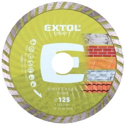 Diamantový rezací kotúč turbo, 125x22,2mm, rezanie za sucha a za mokra, EXTOL CRAFT Diamantový rezací kotúč turbo, 125x22,2mm, rezanie za sucha a za mokra, EXTOL CRAFT
