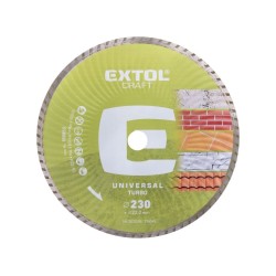 Diamantový rezací kotúč turbo, 230x22,2mm, rezanie za sucha a za mokra, EXTOL CRAFT Diamantový rezací kotúč turbo, 230x22,2mm, rezanie za sucha a za mokra, EXTOL CRAFT