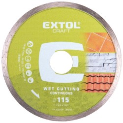 Diamantový rezací kotúč po celom obvode, 115x22,2mm, rezanie za mokra, EXTOL CRAFT