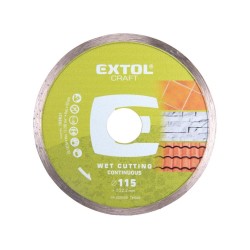 Diamantový rezací kotúč po celom obvode, 115x22,2mm, rezanie za mokra, EXTOL CRAFT