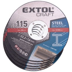 Rezné kotúče na kov, 5ks, 115x1,6x22,2mm, EXTOL CRAFT Rezné kotúče na kov, 5ks, 115x1,6x22,2mm, EXTOL CRAFT