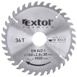 Pílový kotúč TCE s karbidovými kotúčmi, 160x2,0x30mm, 36T, šírka karbidového kotúča 2,8mm, EXTOL PREMIUM Pílový kotúč TCE s karbidovými kotúčmi, 160x2,0x30mm, 36T, šírka karbidového kotúča 2,8mm, EXTOL PREMIUM