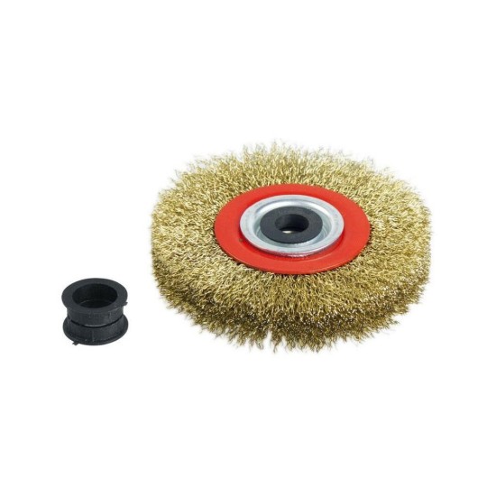 Kruhová kefa 150mm, vlnitý drôt S 0,3mm, otvor 32mm, th. 25 mm, adaptéry: 1/2, 3/4, 5/8, 1, 7/8 EXTOL CRAFT