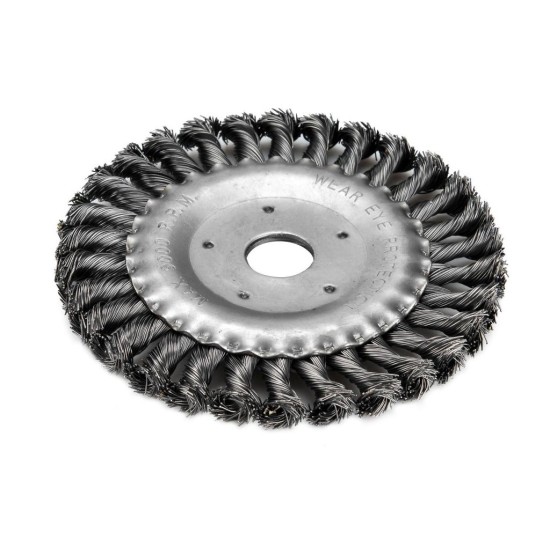 Radiálna pletená kefa, Ø 150 mm, vlnitý drôt S 0,5 mm, otvor 22,2 mm, EXTOL CRAFT