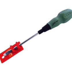 Plochý skrutkovač, (-) 5x100mm, magnet, vrúbkovaná rukoväť, CrV, EXTOL PREMIUM