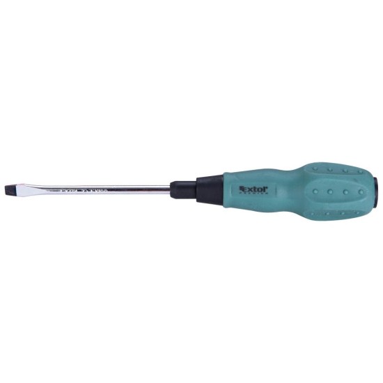 Plochý skrutkovač, (-) 5x100mm, magnet, vrúbkovaná rukoväť, CrV, EXTOL PREMIUM