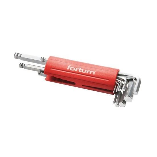 L-kľúče imbus, 9ks, 1,5-2-2,5-3-4-5-6-8-10mm, S2, FORTUM L-kľúče imbus, 9ks, 1,5-2-2,5-3-4-5-6-8-10mm, S2, FORTUM