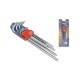 L-kľúče TORX vysunuté, sada 9ks, T10-T50, vŕtané na kratšej strane, CrV, EXTOL PREMIUM