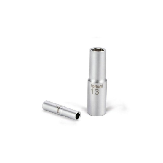 Predĺžený nástrčný kľúč, 1/4', 13mm, D 50mm, 61CrV5, FORTUM Predĺžený nástrčný kľúč, 1/4', 13mm, D 50mm, 61CrV5, FORTUM
