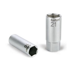 Nástrčný kľúč na zapaľovacie sviečky, 1/2&#039;, 16mm, D 65mm, 61CrV5, FORTUM