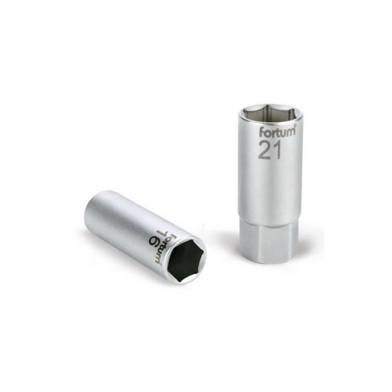 Nástrčný kľúč na zapaľovacie sviečky, 1/2', 16mm, D 65mm, 61CrV5, FORTUM Nástrčný kľúč na zapaľovacie sviečky, 1/2', 16mm, D 65mm, 61CrV5, FORTUM