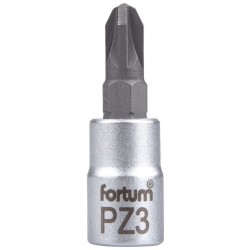Zásuvný kľúč PZ, 1/4', PZ3, L 37mm, CrV/S2, FORTUM Zásuvný kľúč PZ, 1/4', PZ3, L 37mm, CrV/S2, FORTUM