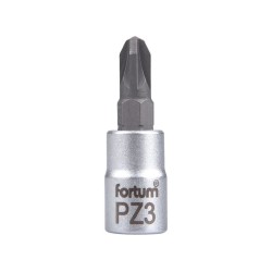 Zásuvný kľúč PZ, 1/4', PZ3, L 37mm, CrV/S2, FORTUM Zásuvný kľúč PZ, 1/4', PZ3, L 37mm, CrV/S2, FORTUM