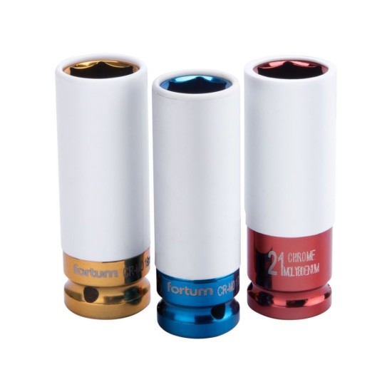 Rázové nástrčné uťahováky, sada 3, 1/2