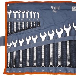 Ploché kľúče, sada 18ks, 6-30mm, CrV, EXTOL PREMIUM