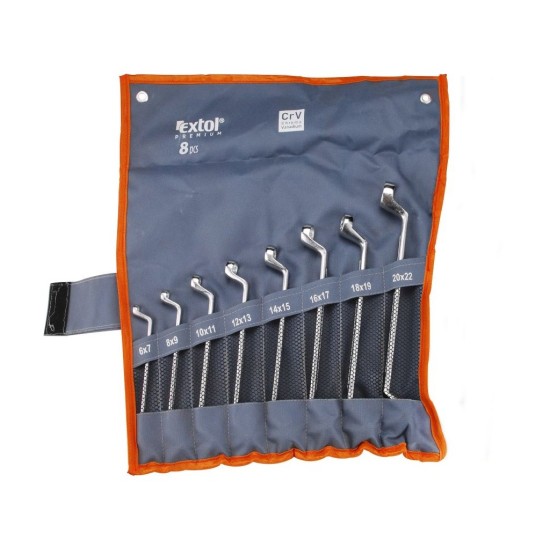 Očkové kľúče, sada 8, 6-22mm, CrV, EXTOL PREMIUM