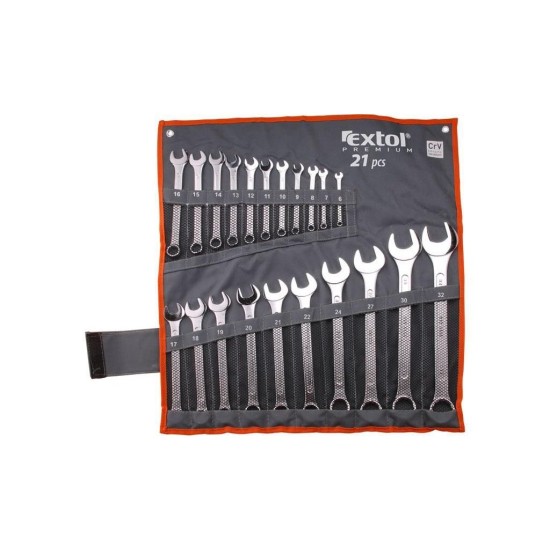 Ploché kľúče, sada 21ks, 6-32mm, CrV, EXTOL PREMIUM Ploché kľúče, sada 21ks, 6-32mm, CrV, EXTOL PREMIUM