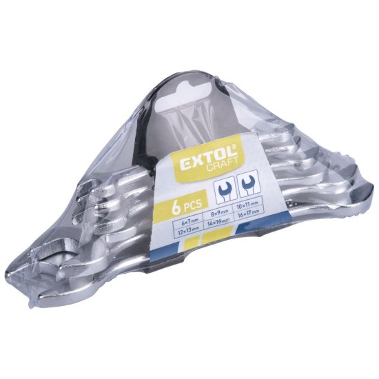 Ploché kľúče, sada 6 ks, 6-17 mm, W.S., EXTOL CRAFT Ploché kľúče, sada 6 ks, 6-17 mm, W.S., EXTOL CRAFT