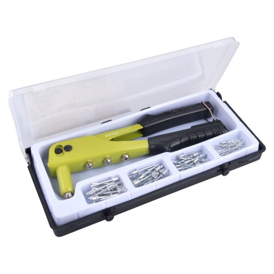 Nitovacie kliešte + sada nitov 60ks, pre trhacie nity 2.4-3.2-4.0-4.8mm z materiálu Al, EXTOL CRAFT